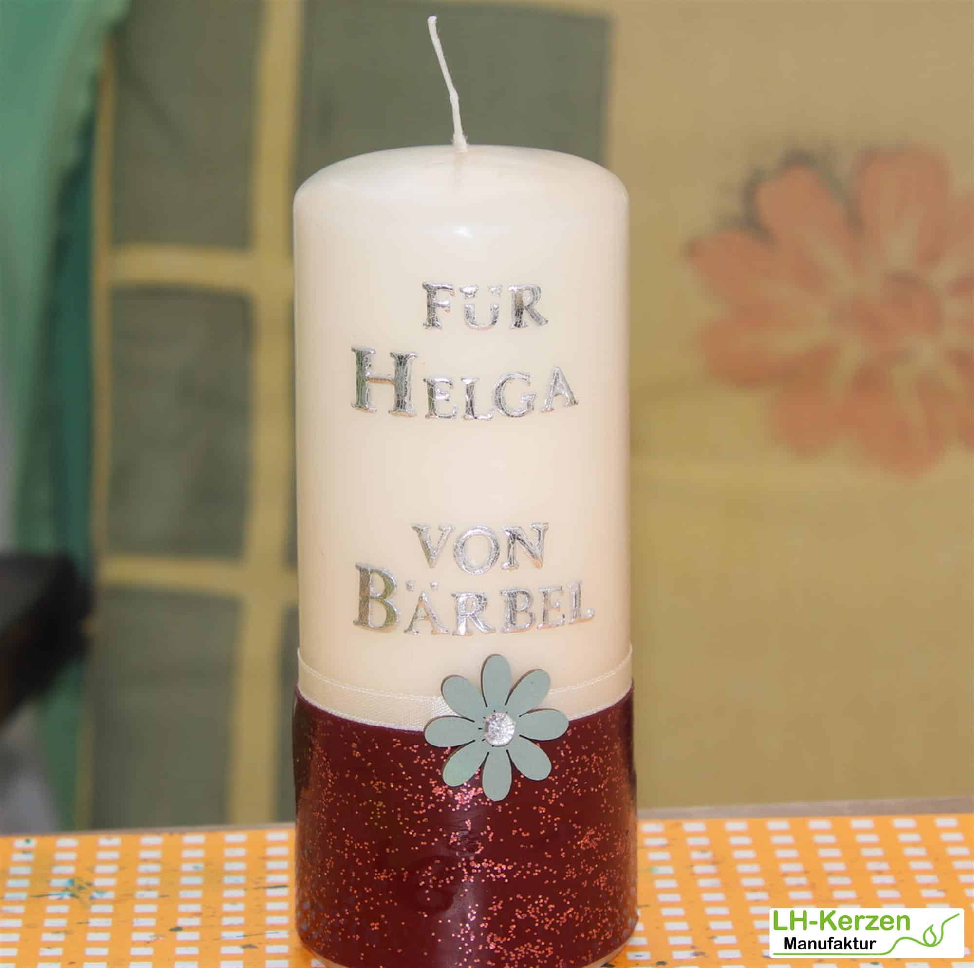 Kerzenbeschriftung Beschriftete Kerze